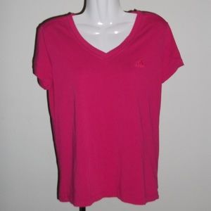 Adidas V Neck Pink Shirt Size: M